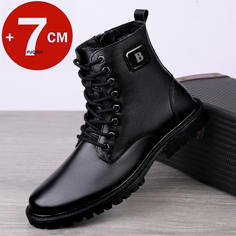 Men Shoes Formal - Bottines rehaussantes en cuir véritable pour