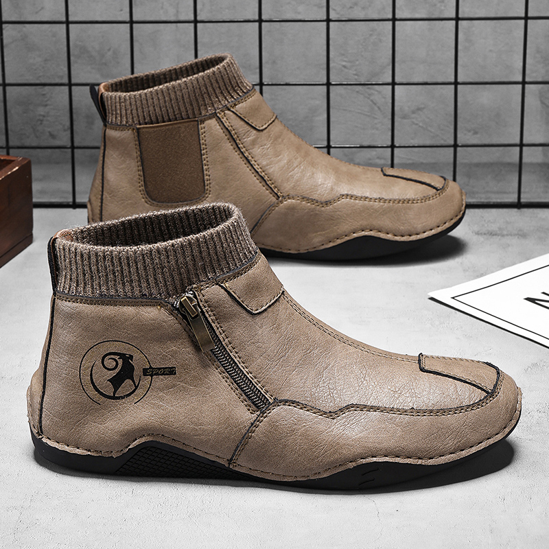 Men'S Shoes Zipper - Bottes décontractées pour hommes, automne-hiver, semelles