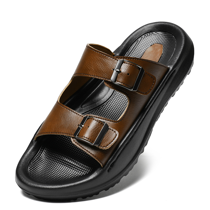 Men'S Shoes With Velcro - Sandales à enfiler pour hommes, pantoufles
