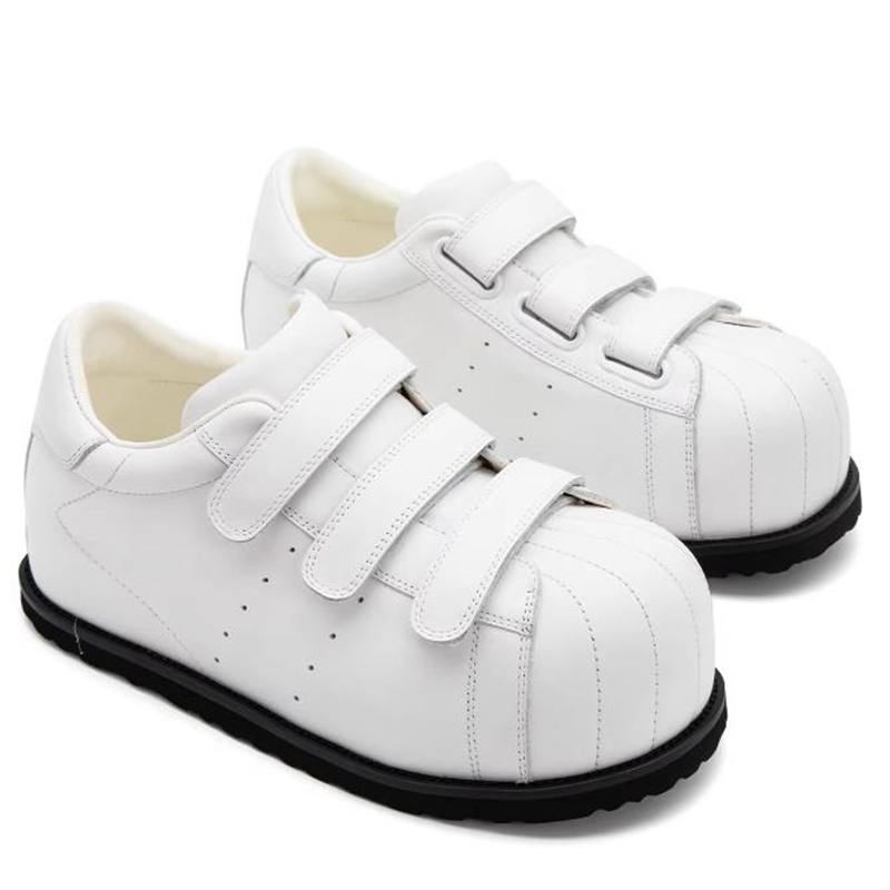 Men'S Shoes With Velcro - Chaussures de skate en cuir pleine