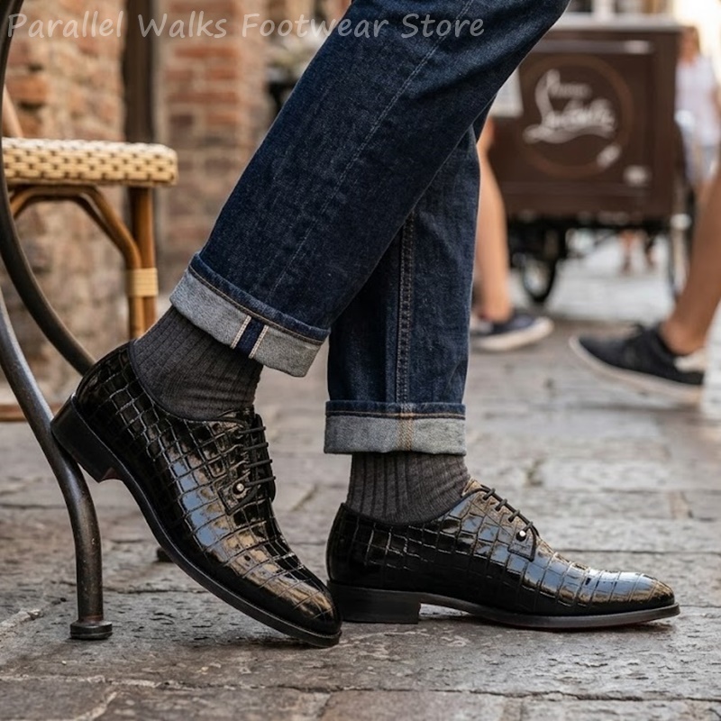 Men Shoes Formal - Chaussures Oxford en cuir verni pour