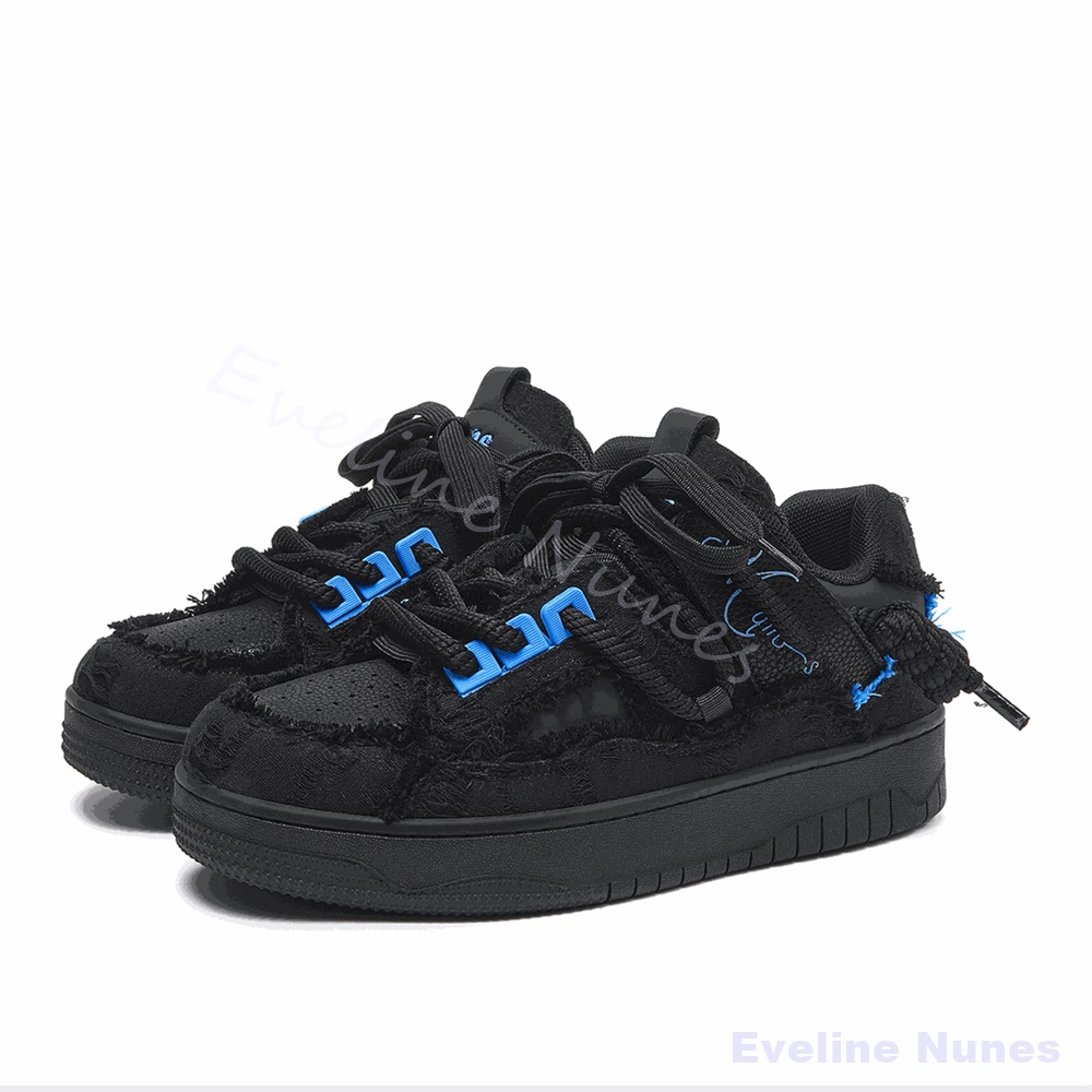 Men Shoes For Winter - Chaussures de skate à plateforme noires