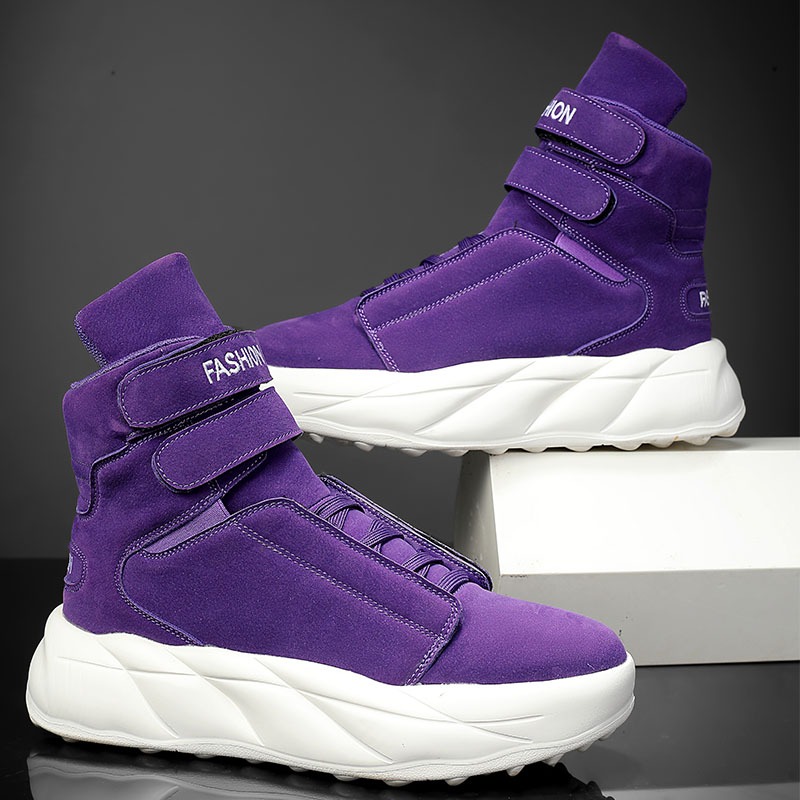 Men'S Shoes With Velcro - Baskets montantes violettes 2026 pour hommes,
