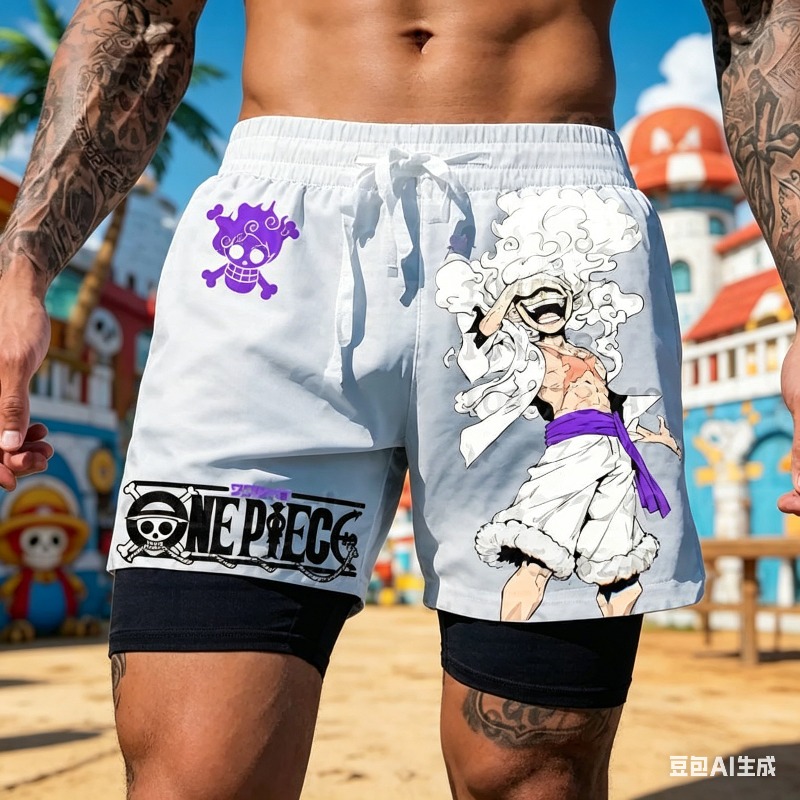 Men'S Shoes For Crews - Short de course double couche blanc