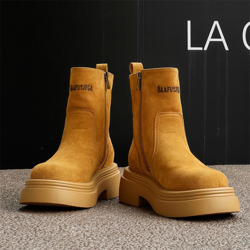Men'S Shoes Zipper - Bottes courtes rétro d'hiver pour homme
