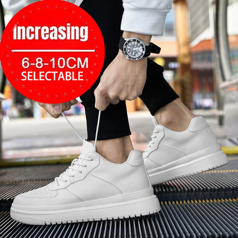 Men Shoes White Colour - Baskets homme ascenseur chaussures hauteur augmentant