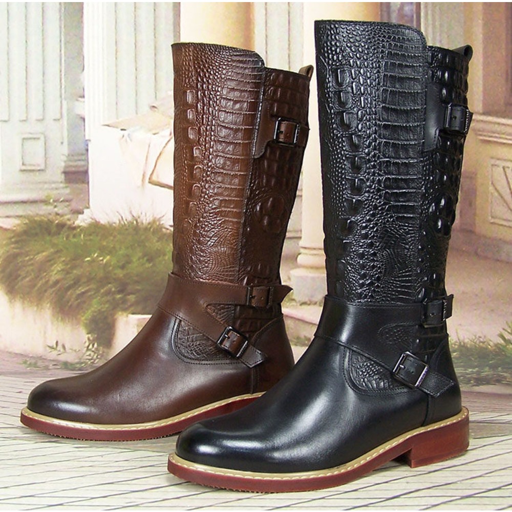 Men'S Shoes Zipper - Bottes d'équitation western pour homme en