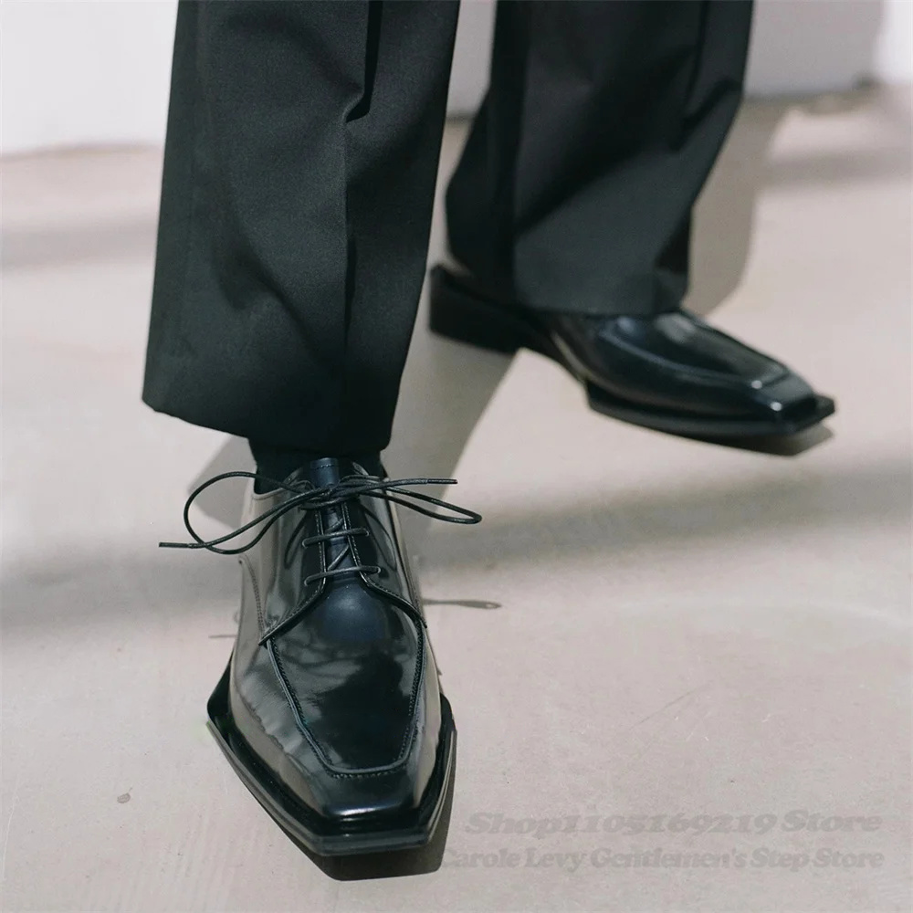 Men Shoes Formal - Chaussures Derby en cuir verni noir