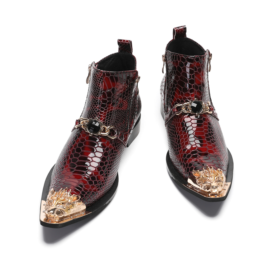 Bottes courtes en cuir véritab - Men'S Shoes Zipper avis et prix