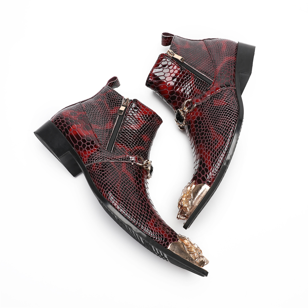 Bottes courtes en cuir véritab - Men'S Shoes Zipper avis et prix