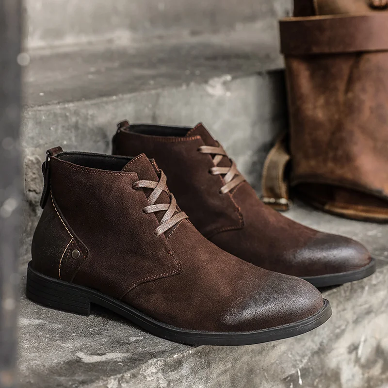 Bottines en daim de vache fait - Men'S Shoes Zipper avis et prix
