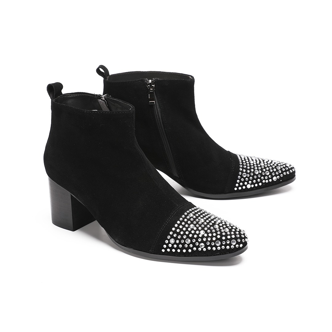 Bottines à talons hauts en cui - Men'S Shoes Zipper avis et prix