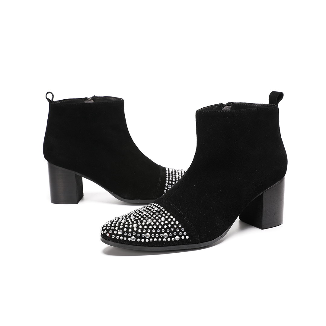 Bottines à talons hauts en cui - Men'S Shoes Zipper avis et prix