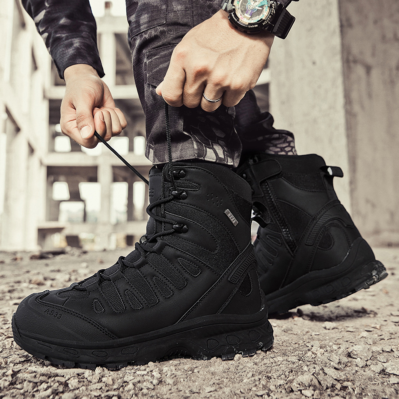 Nouveaux hommes bottes tactiqu - Men'S Shoes Zipper avis et prix