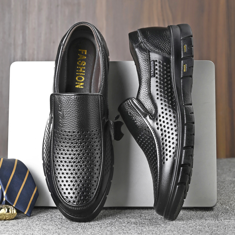 Sandales en cuir véritable pou - Men Shoes Eu To Us Size avis et prix