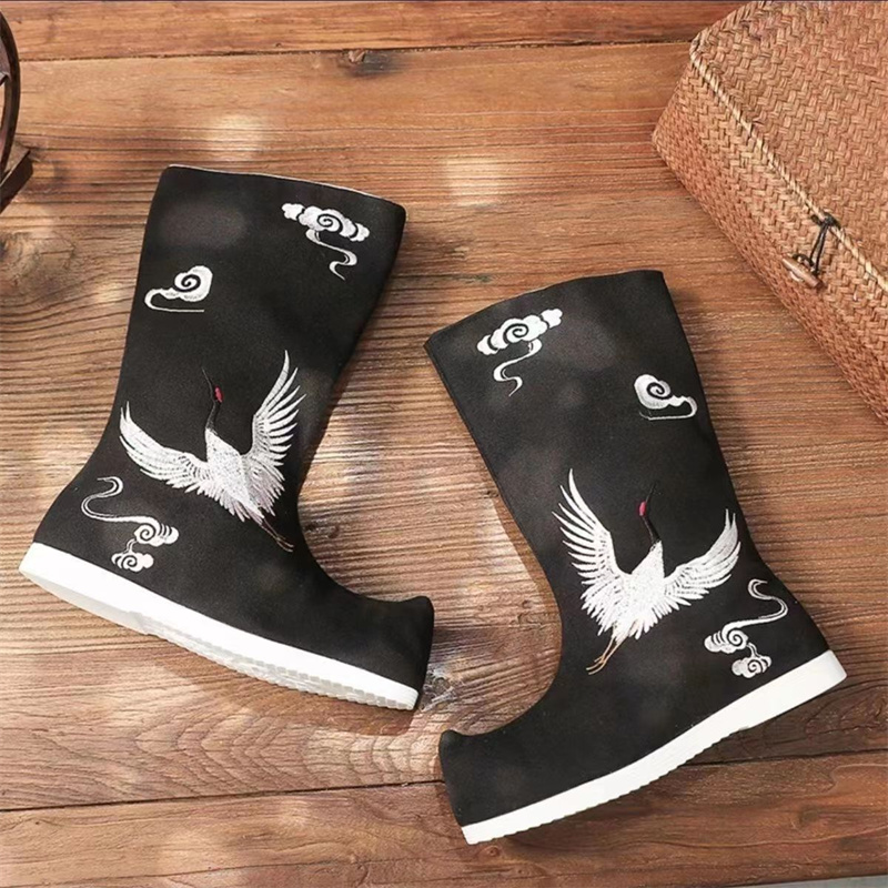 Bottes longues brodées unisexe - Men Shoes White Colour avis et prix