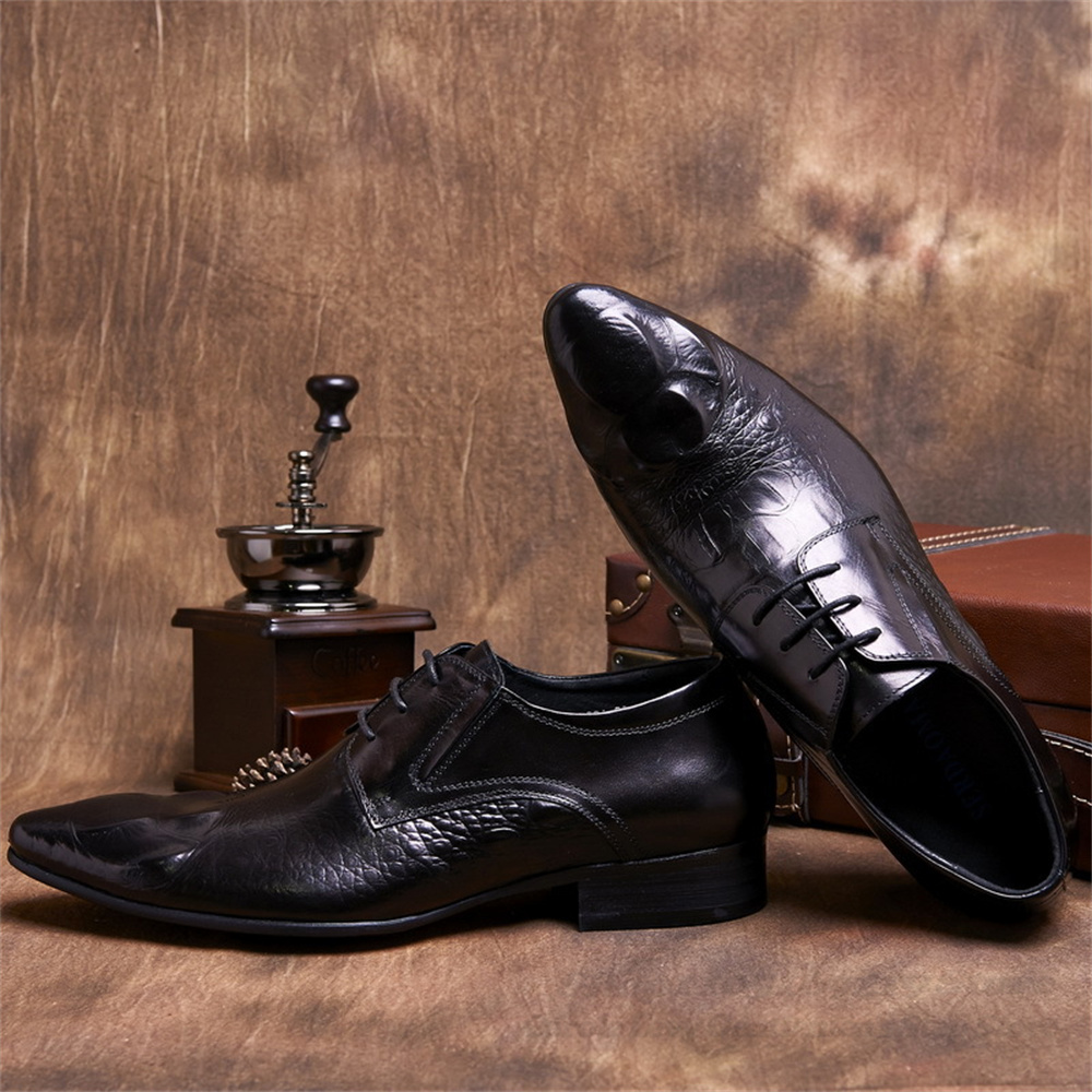 Peau de vache en relief motif  - Men Shoes Formal avis et prix