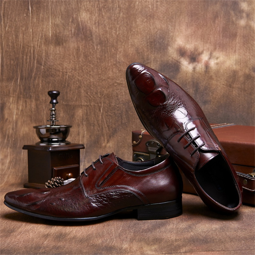 Peau de vache en relief motif  - Men Shoes Formal avis et prix