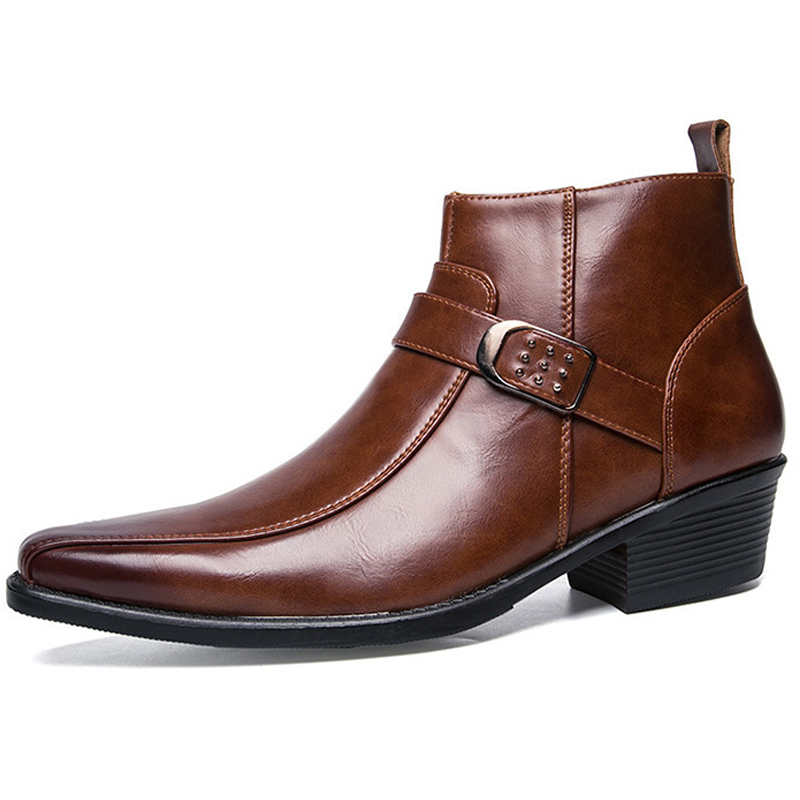 Bottines de Cowboy rétro en cu - Men'S Shoes Zipper avis et prix