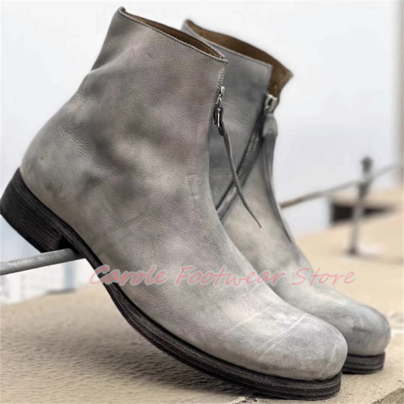 Bottines de moto à bout rond e - Men'S Shoes Zipper avis et prix
