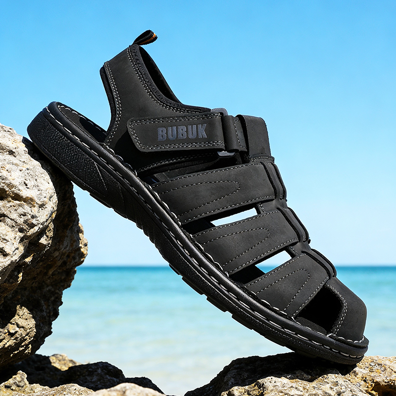 Sandales de sport en cuir pour - Men'S Shoes With Velcro avis et prix